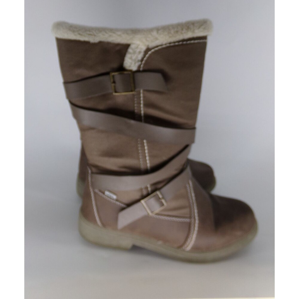 Totes  Diedre  Winter Boots Brown Quilted Faux Leather Faux Fur Lined Size 9